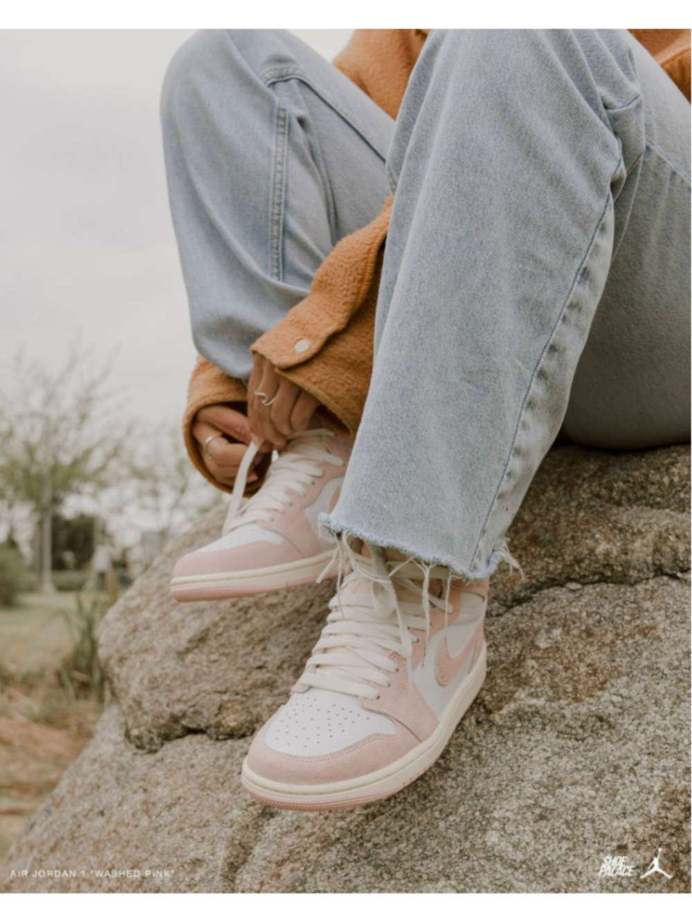 Nike Women's Air Jordan 1 High top sneakers Washed Pink suede pastel size 7.5